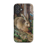 A Hare in the Forest - Hans Hoffman Iphone Case, 16 Plus / Matte, Phone Case Painted Rabbit Forest Scene