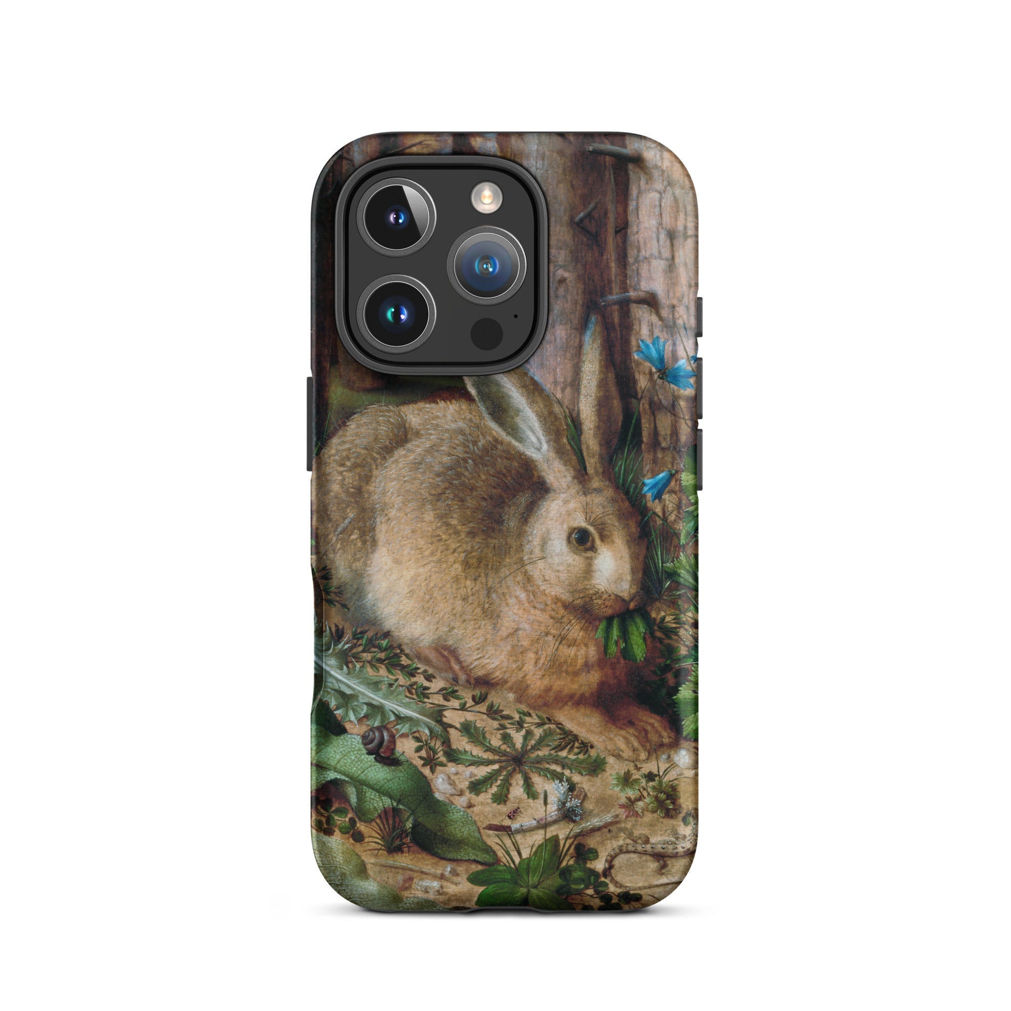 A Hare in the Forest Hans Hoffman Iphone Case, 16 Pro / Matte, Iphone Case Rabbit Nature Illustration
