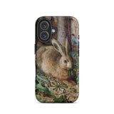 A Hare in the Forest - Hans Hoffman Phone Case Iphone 16 / Matte Blue Butterflies Design, Luminous Eye Catching, Crouches Low Mobile Cases