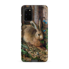 A Hare in the Forest Hans Hoffman Samsung Case, Galaxy S20 Plus / Matte, Phone Case Detailed Illustration Rabbit Leaves Forest
