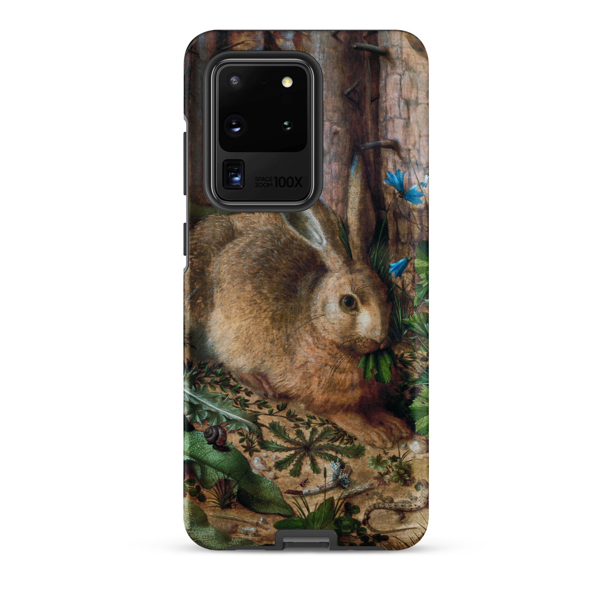 A Hare in the Forest Hans Hoffman Samsung Case, Galaxy S20 Ultra / Matte, Cell Phone Case Rabbit Nature Scene Design