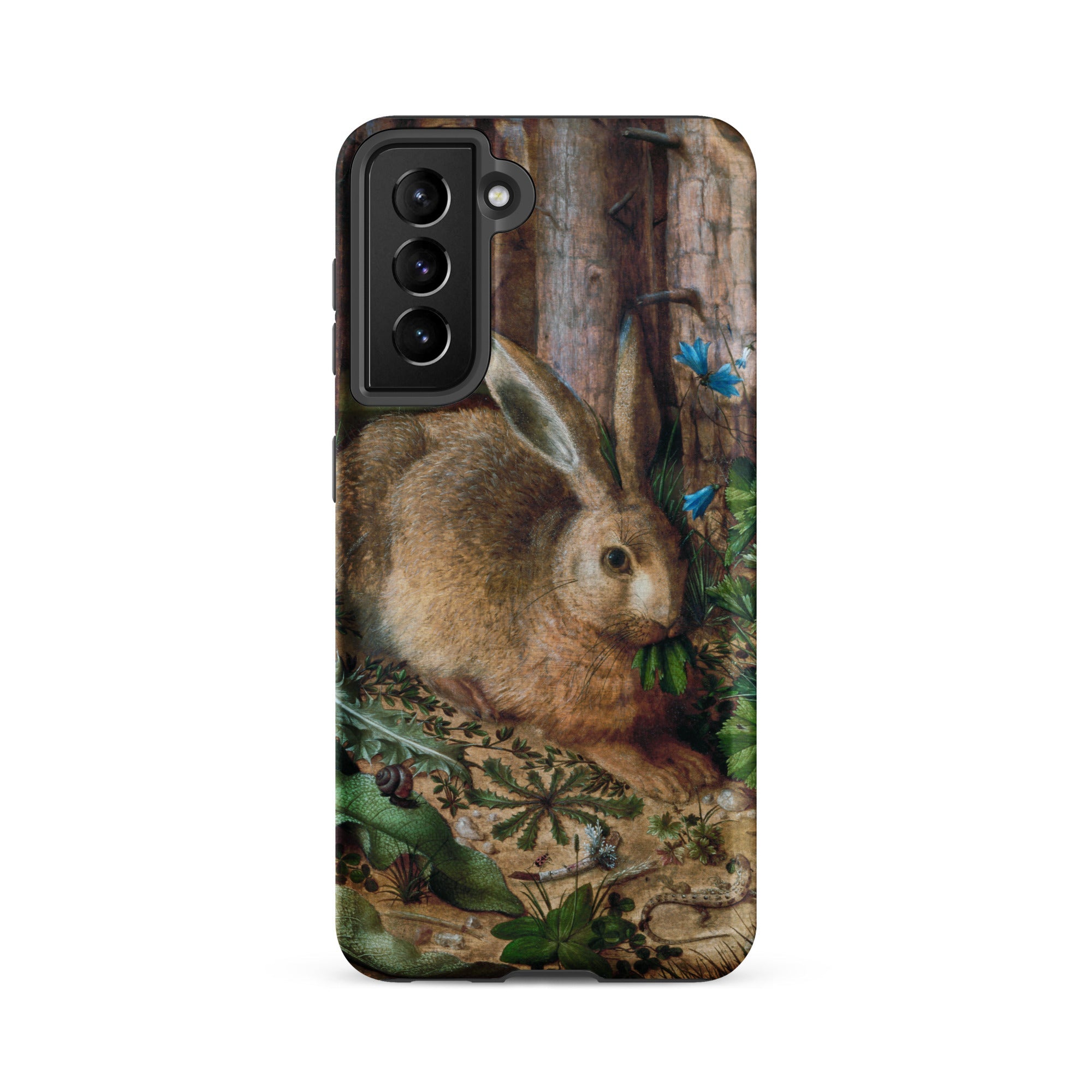 A Hare in the Forest Hans Hoffman Samsung Case, Galaxy S21 Fe / Matte, Phone Case Hare Butterflies Design