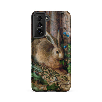 A Hare in the Forest - Hans Hoffman Samsung Case, Galaxy S21 Fe / Matte, Phone Case Hare Butterflies Design