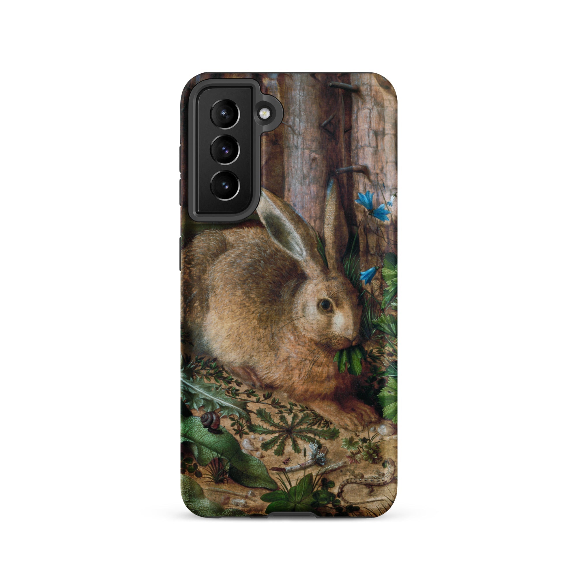 A Hare in the Forest Hans Hoffman Samsung Case, Galaxy S21 / Matte, Smartphone Case Detailed Painting Rabbit Forest
