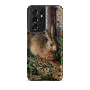 A Hare in the Forest - Hans Hoffman Samsung Case, Galaxy S21 Ultra / Matte, Smartphone Case Detailed Painting Rabbit Natural
