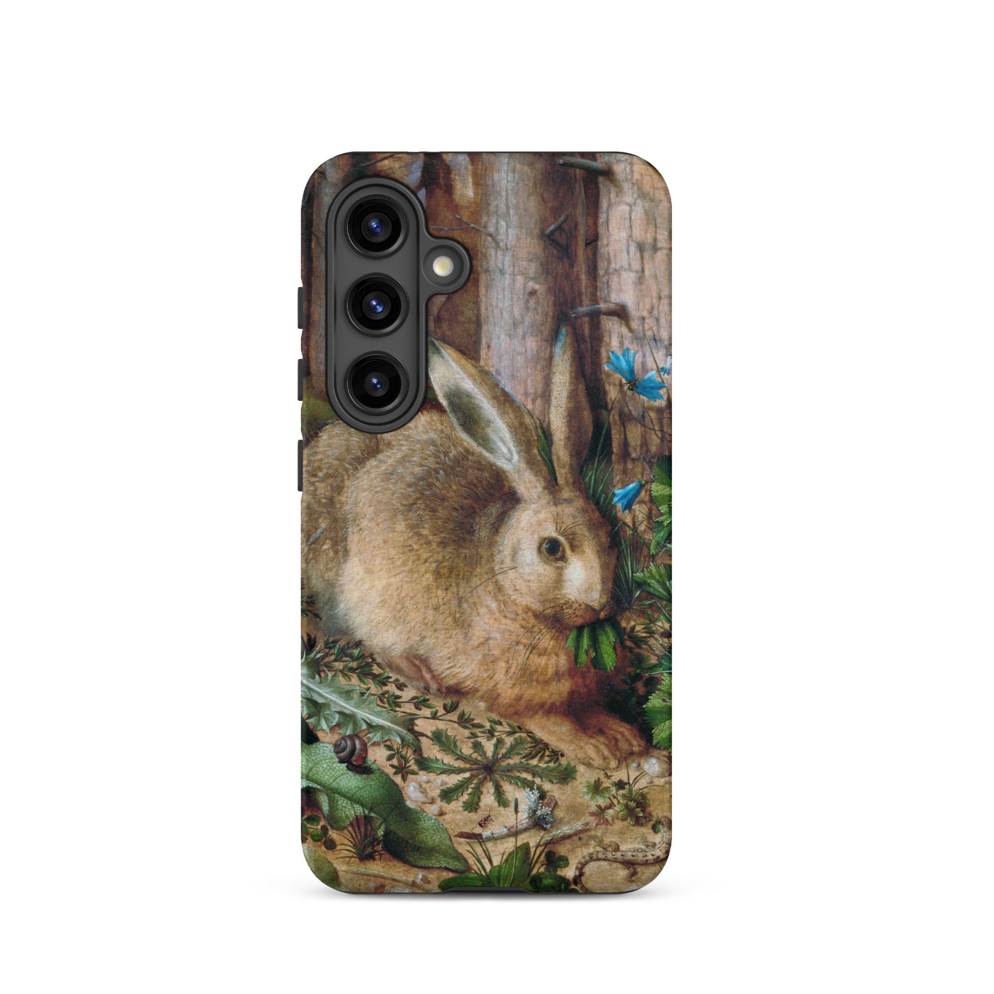 A Hare in the Forest Hans Hoffman Samsung Case, Galaxy S24 / Matte, Smartphone Case Detailed Painting Rabbit Forest