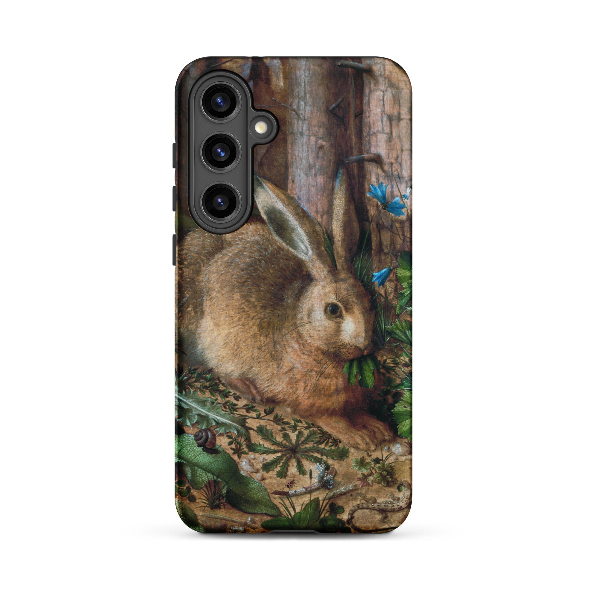 A Hare in the Forest Hans Hoffman Samsung Case, Galaxy S24 Plus / Matte, Smartphone Case Adorned Detailed Illustration Rabbit Natural