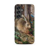 A Hare in the Forest - Hans Hoffman Samsung Case, Galaxy S25 Plus / Matte, Phone Case Painted Hare Forest Blue Butterflies