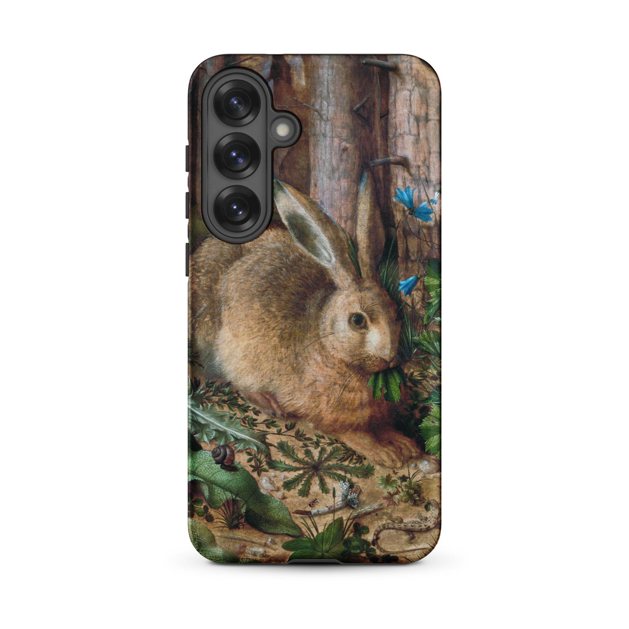 A Hare in the Forest Hans Hoffman Samsung Case, Galaxy S25 Plus / Matte, Phone Case Painted Hare Forest Blue Butterflies