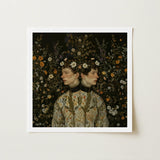 Harold & Claude - Netherlandish Gay Twins Art Print / Canvas Square-framed Surreal Portrait Two Figures Floral, Prints