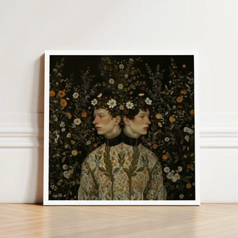 Harold & Claude - Netherlandish Gay Twins Art Print / Canvas Framed Two Identical Figures Profile Adorned, Prints