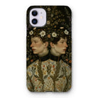 Harold & Claude - Netherlandish Gay Twins Iphone Case, 11 / Matte, Phone Case Vintage-style Artwork Mirrored Profiles Adorned Floral
