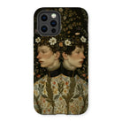 Harold & Claude - Netherlandish Gay Twins Iphone Case, 13 Pro / Matte, Iphone Case Vintage-style Artwork Mirrored Profiles Adorned Flowers