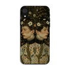 Harold & Claude - Netherlandish Gay Twins Iphone Case, Xr / Matte, Phone Case Vintage-style Artistic Design Mirrored Profiles Floral