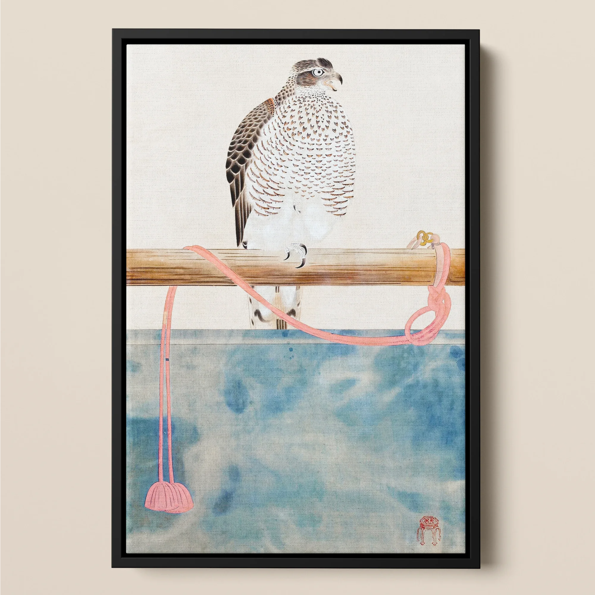 Japanese Hawk - Tosa Mitsuoki Framed Canvas Posters Prints & Visual Artwork