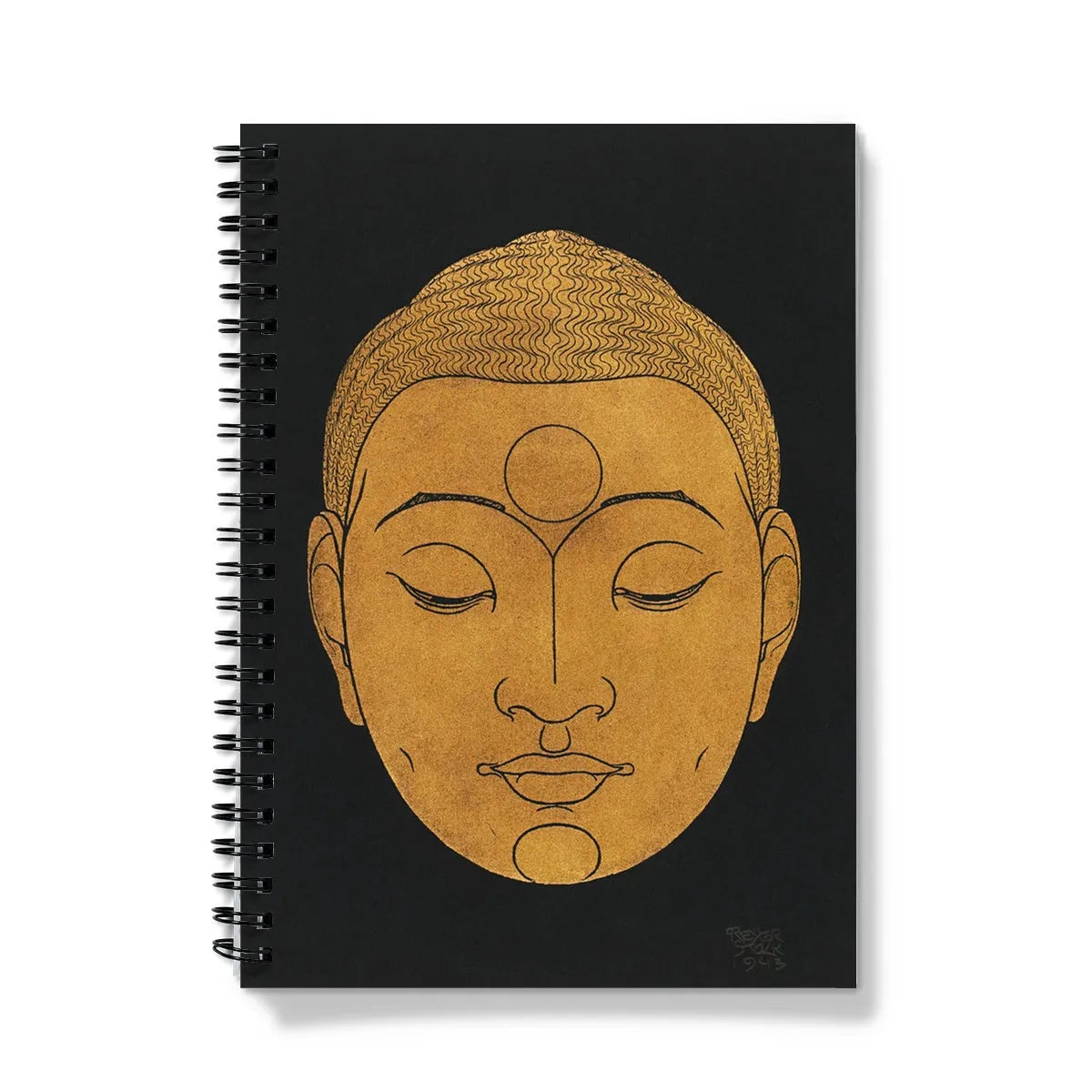 Head Of Buddha - Reijer Stolk Graphic Art Notebook - A5 / Graph - Notebooks & Notepads - Aesthetic Art