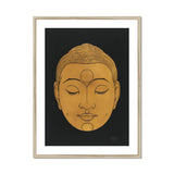 Head of Buddha - Reijer Stolk Graphic Art Print, Golden Buddha Head Closed Eyes Serene Expression
