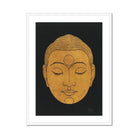 Head of Buddha - Reijer Stolk Graphic Art Print, Golden Buddha Head Closed Eyes Serene Expression