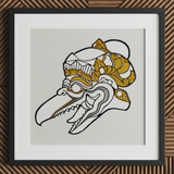 Kopf des Garuda - Reijer Stolk Grafikdruck, 12x12’’ / 31x31cm / Schwarzer Rahmen / 2’’ Passepartout, Poster Drucke & Visuelle Kunstwerke, Toby Leon