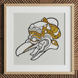 Kopf des Garuda - Reijer Stolk Grafikdruck, 12x12’’ / 31x31cm / Naturrahmen / 2’’ Passepartout, Poster Drucke & Visuelle Kunstwerke, Toby