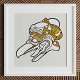 Kopf des Garuda - Reijer Stolk Grafikdruck, 12x12’’ / 31x31cm / Weißer Rahmen / 2’’ Passepartout, Poster Drucke & Visuelle Kunstwerke, Toby Leon