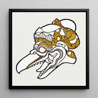 Head of Garuda - Reijer Stolk Graphic Art Print / Canvas, 12x12’’ / 31x31cm / Black Frame, Posters Prints & Visual Artwork, Toby Leon
