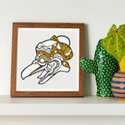 Head of Garuda - Reijer Stolk Graphic Art Print, Framed Black White Illustration Bird-like Creature Goggles Striped