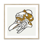 Head of Garuda - Reijer Stolk Graphic Art Print, Stylized Bird-like Creature Long Beak Crown Goggles
