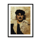 Head of a Male Model - John Singer Sargent Art Print, Portrait Painting Sepia Tones Figure Dark Curly Hair