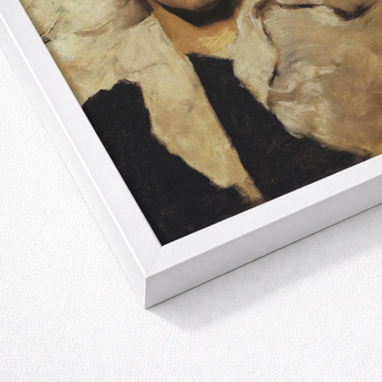 Head of a Male Model - John Singer Sargent Art Print / Canvas Framed Classical Portrait Soft Beige Black, Gay, Prints