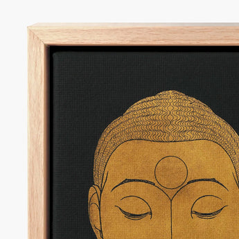 Head of Buddha - Reijer Stolk Graphic Art Print / Canvas Golden Face Artwork Intricate Wavy Hairline Central, Woodcut, Invites Prints