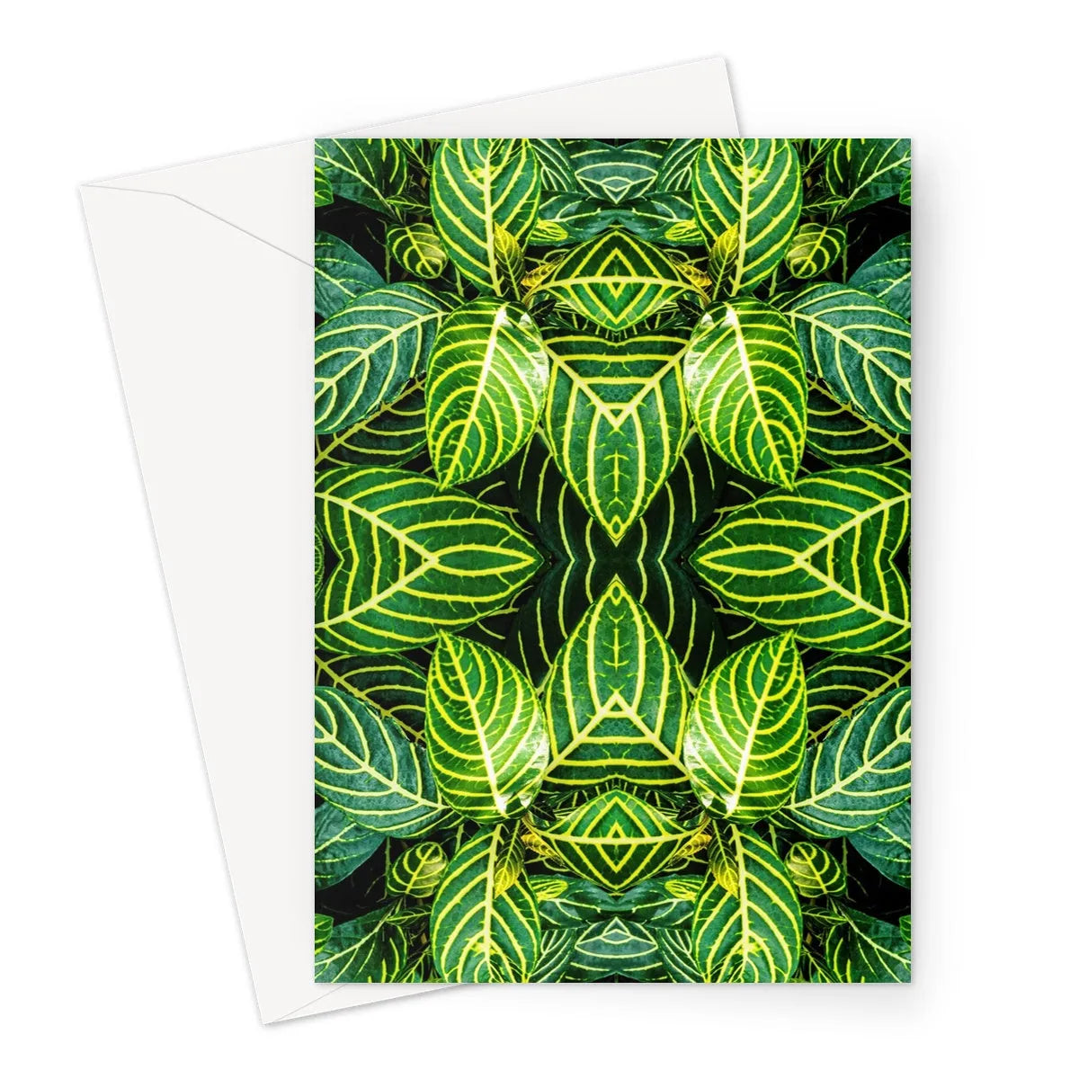Just The Headlines Greeting Card - Trippy Leaf Art - A5 Portrait / 1 Card - Greeting & Note Cards - Aesthetic Art