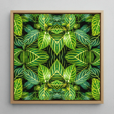 Just the Headlines - Trippy Fractal Leaf Art Print / Canvas, 12x12’’ / 31x31cm / Natural Frame, Posters Prints & Visual Artwork, Toby Leon
