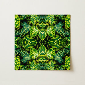 Just the Headlines - Trippy Fractal Leaf Art Print / Canvas, 12x12’’ / 31x31cm / Unframed / no Border, Posters Prints & Visual Artwork,