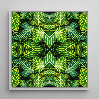 Just the Headlines - Trippy Fractal Leaf Art Print / Canvas, Trippy Fractal Leaf, Kaleidoscopic Leaf Print, Verdant Vortex