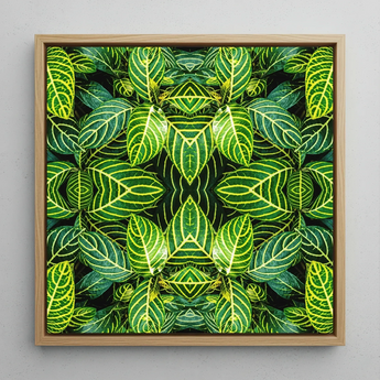 Just the Headlines - Trippy Fractal Leaf Art Print / Canvas, Trippy Fractal Leaf, Kaleidoscopic Leaf Print, Verdant Vortex