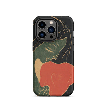 The Heart - Edvard Munch Phone Case Iphone 14 Pro / Matte Black Stylized Artistic Illustration Figure Green Primal Scream Captured, Emerges
