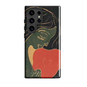 The Heart - Edvard Munch Phone Case Samsung Galaxy S24 Ultra / Matte Black Smartphone Case Stylized Illustration Woman Hair Green Primal