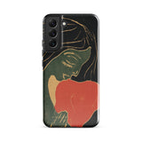 The Heart - Edvard Munch Phone Case Samsung Galaxy S22 Plus / Matte Black Phone Case Stylized Illustration Woman Green Red Primal Scream
