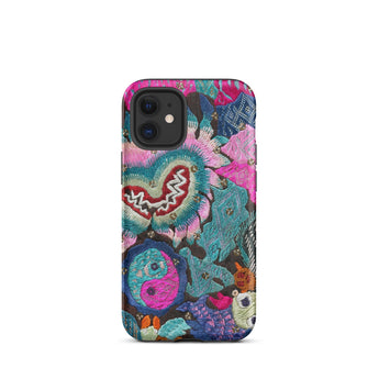 Heart and Soul - Ceremonial Miao Textile Art Iphone Case, 12 Mini / Matte, Floral Embroidered Phone Case