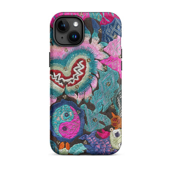 Heart and Soul - Ceremonial Miao Textile Art Iphone Case, 15 Plus / Matte, Embroidered Floral Phone Case