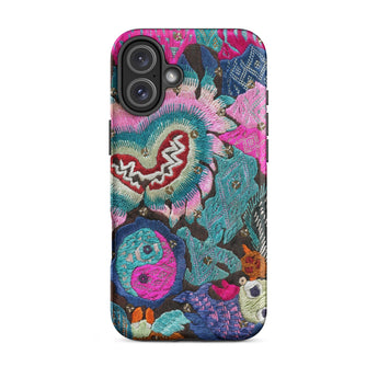 Heart and Soul - Ceremonial Miao Textile Art Iphone Case, 16 Plus / Matte, Embroidered Floral Phone Case