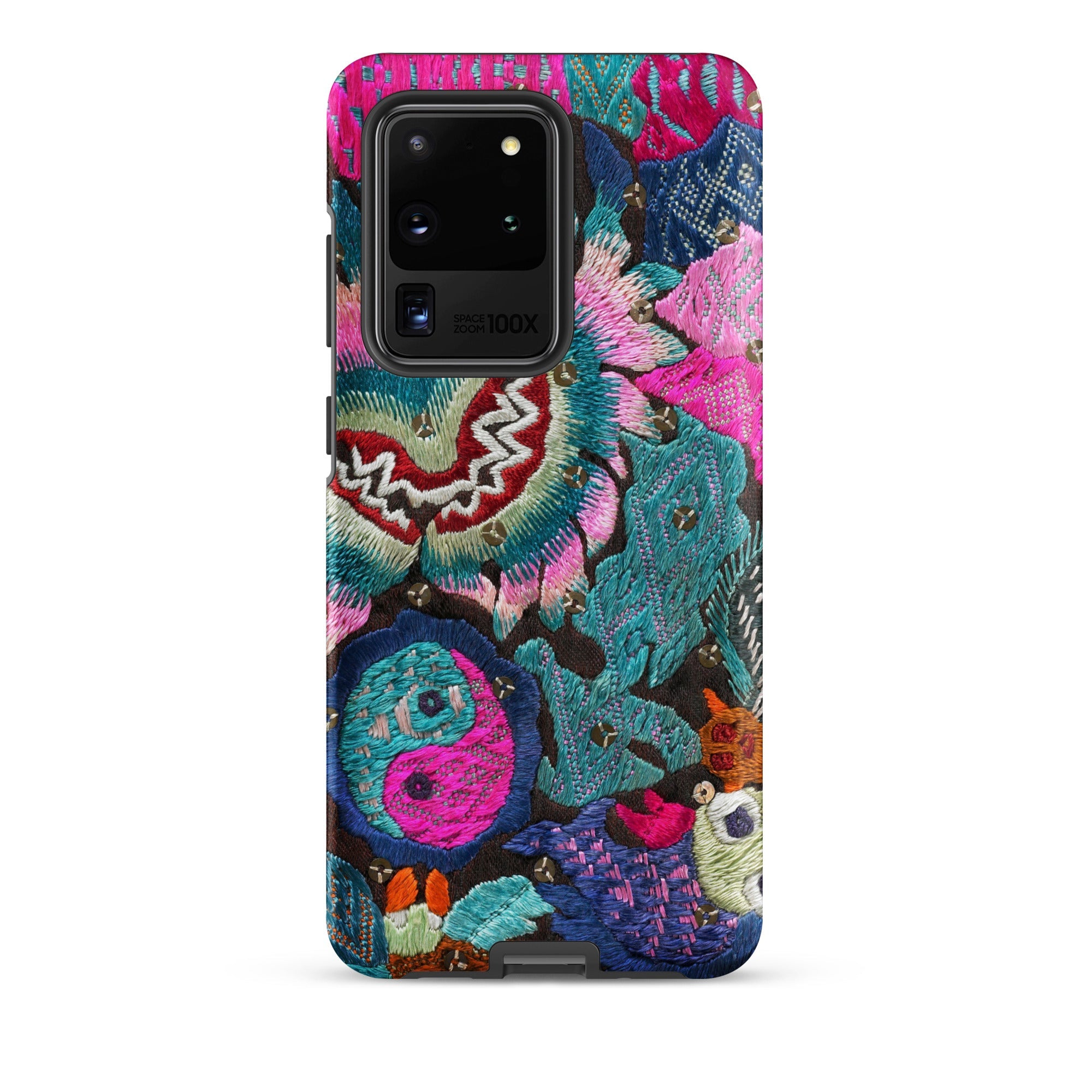 Heart and Soul - Ceremonial Miao Textile Art Samsung Case, Galaxy S20 Ultra / Matte, Smartphone Case Colorful Intricate Embroidery Floral