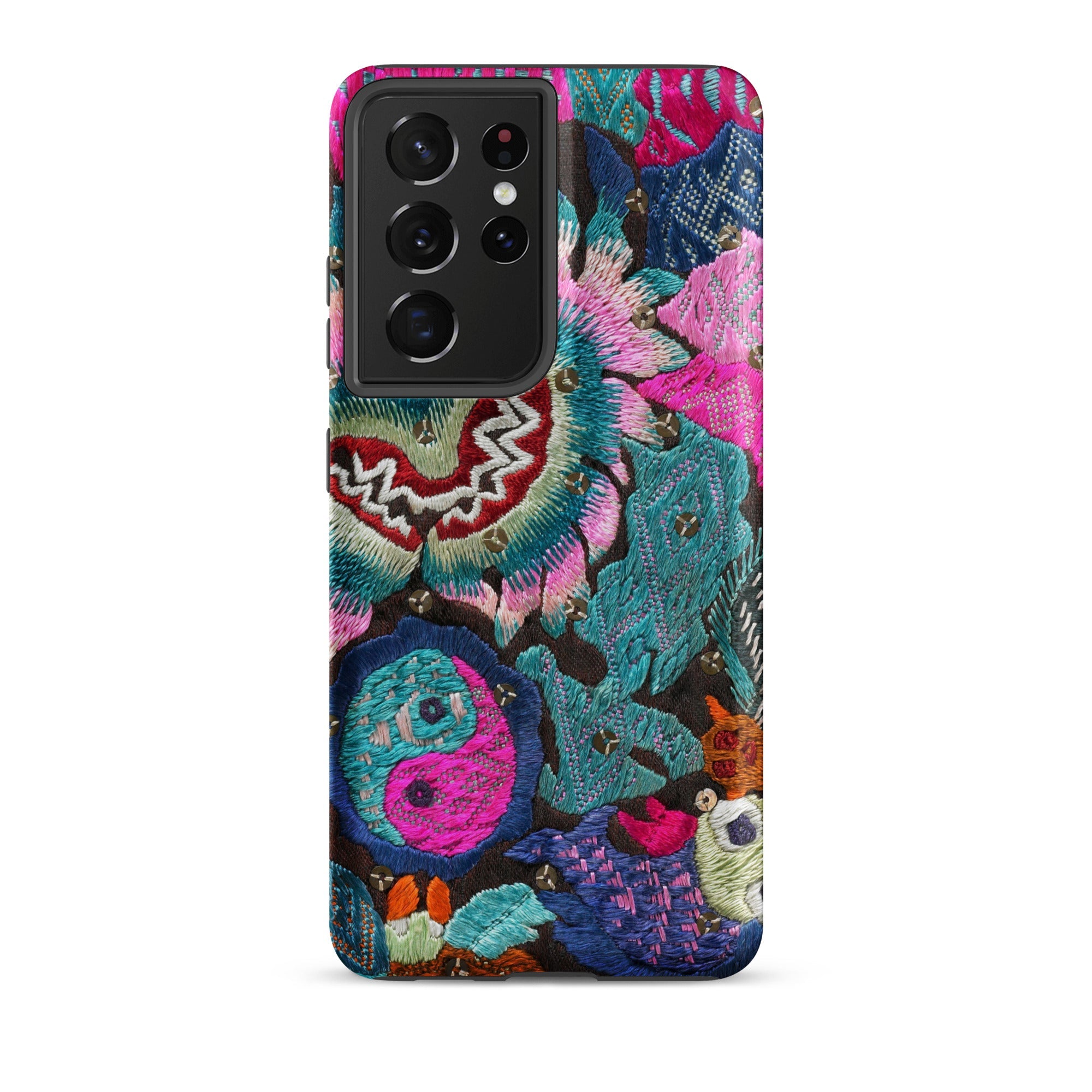 Heart and Soul - Ceremonial Miao Textile Art Samsung Case, Galaxy S21 Ultra / Matte, Smartphone Case Vibrant Intricate Embroidery Floral