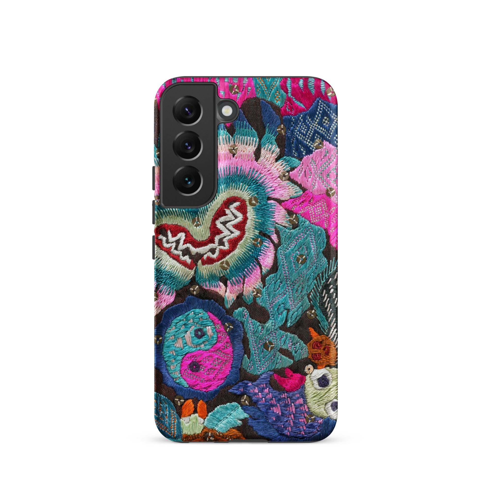 Heart and Soul - Ceremonial Miao Textile Art Samsung Case, Galaxy S22 / Matte, Smartphone Case Vibrant Intricate Embroidery Floral Patterns
