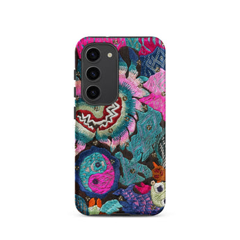 Heart and Soul - Ceremonial Miao Textile Art Samsung Case, Galaxy S23 / Matte, Phone Case Vibrant Embroidered Floral Abstract Patterns