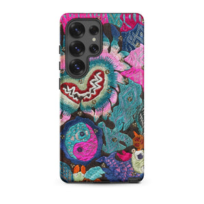Heart and Soul - Ceremonial Miao Textile Art Samsung Case, Galaxy S25 Ultra / Matte, Smartphone Case Vibrant Intricate Floral Embroidery