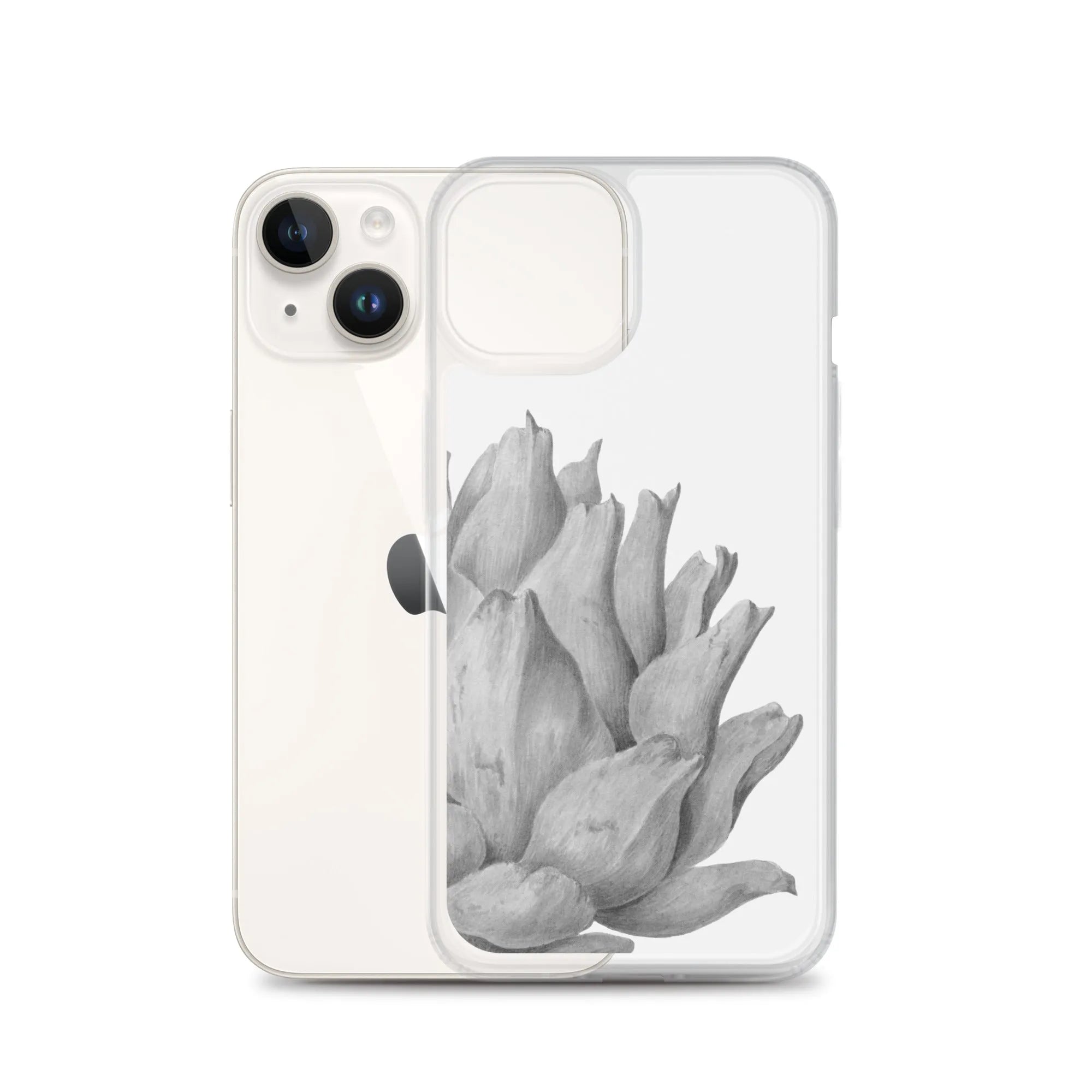 Heartichoke Botanical Art Iphone Case - Black And White - Iphone 14 - Mobile Phone Cases - Aesthetic Art