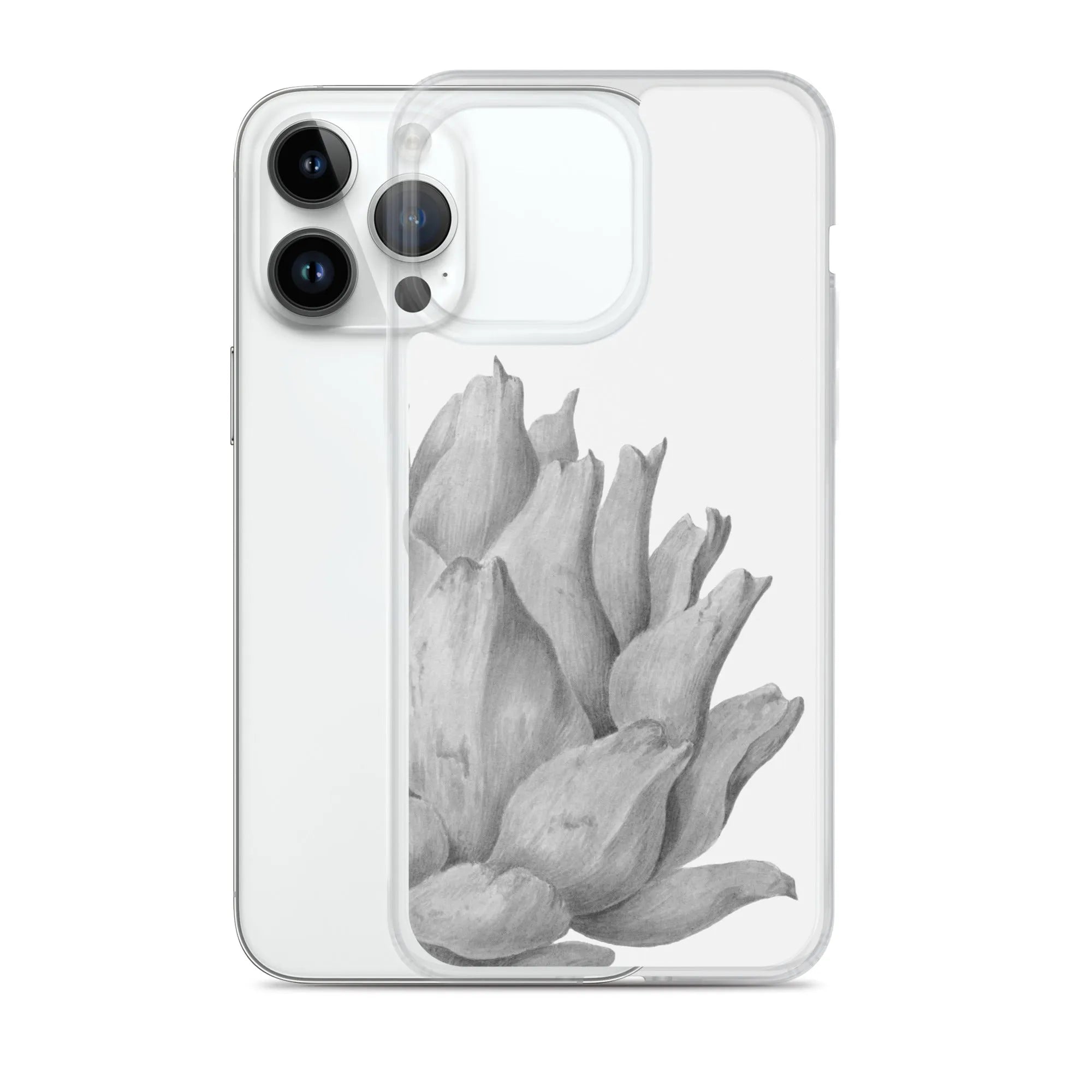 Heartichoke Botanical Art Iphone Case - Black And White - Iphone 14 Pro Max - Mobile Phone Cases - Aesthetic Art