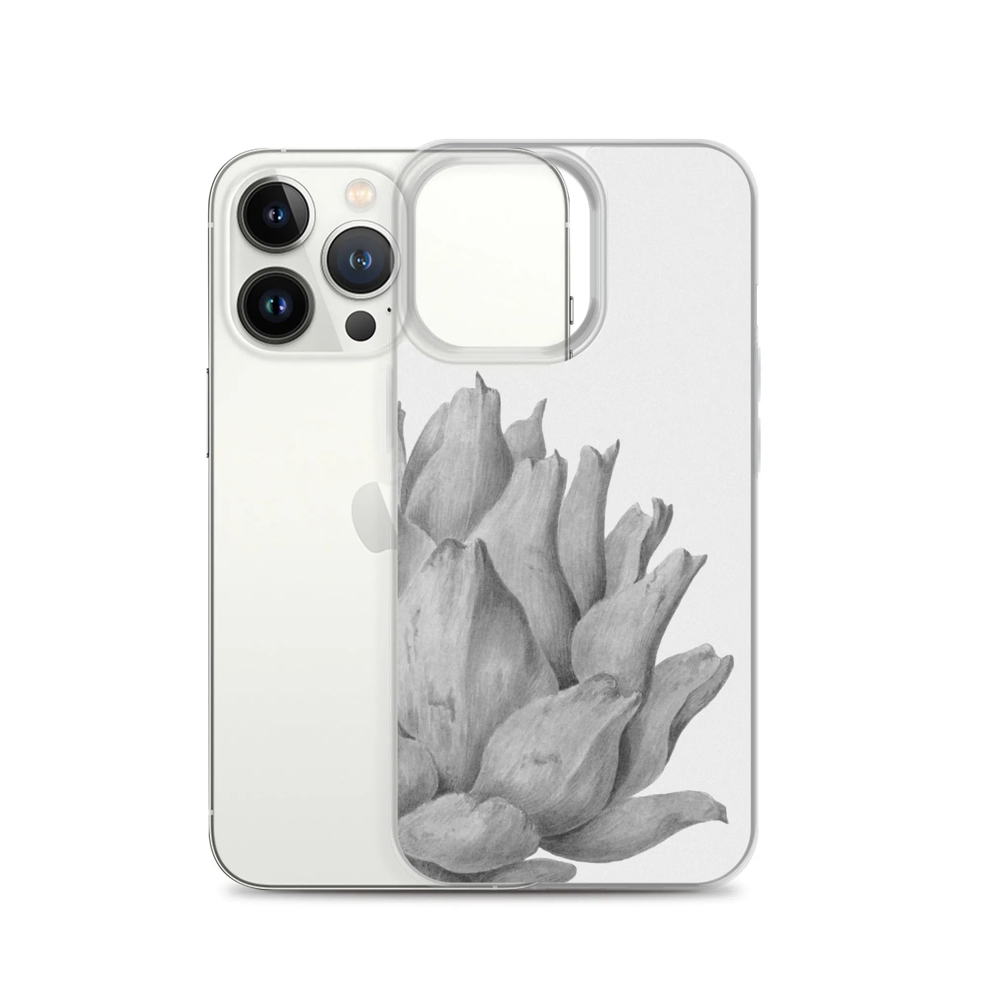 Heartichoke Botanical Art Iphone Case - Black And White - Iphone 13 Pro - Mobile Phone Cases - Aesthetic Art